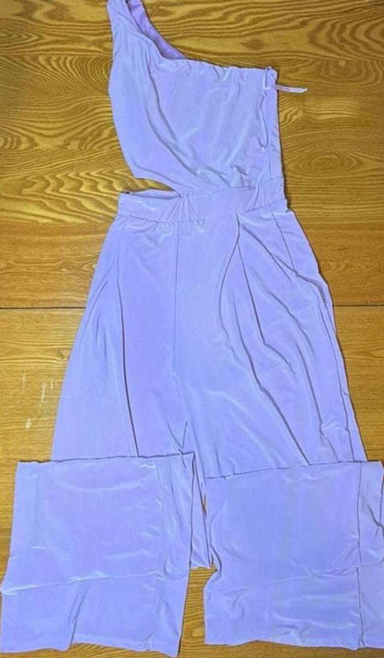 21 Saints One-Shoulder Cutout Lavender Jumpsuit